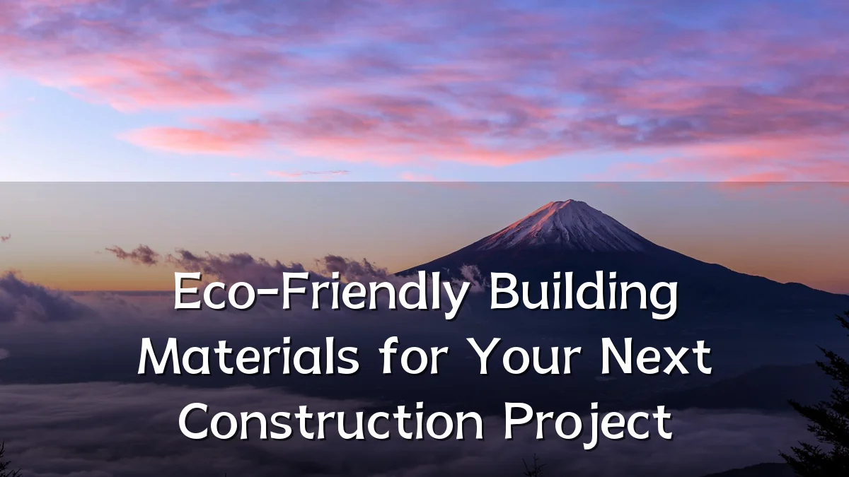 Eco-Friendly Building Materials for Your Next Construction Project