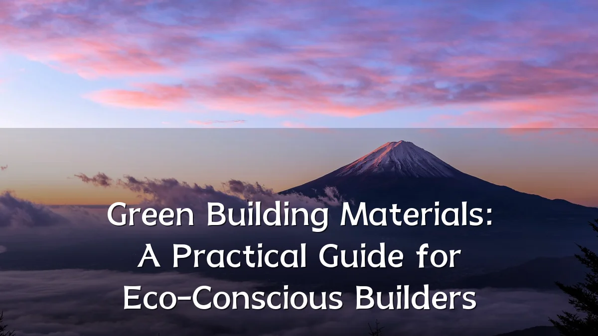 Green Building Materials: A Practical Guide for Eco-Conscious Builders