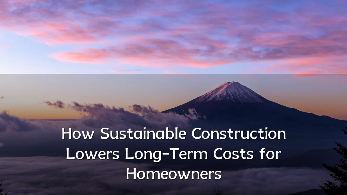 How Sustainable Construction Lowers Long-Term Costs for Homeowners