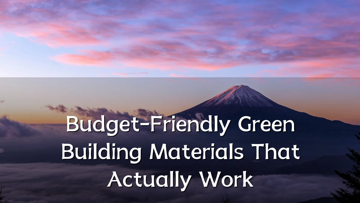 Budget-Friendly Green Building Materials That Actually Work