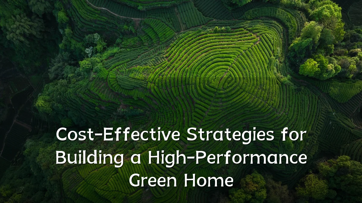 Cost-Effective Strategies for Building a High-Performance Green Home