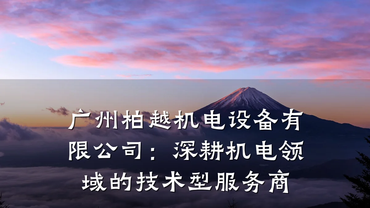 广州柏越机电设备有限公司:深耕机电领域的技术型服务商
